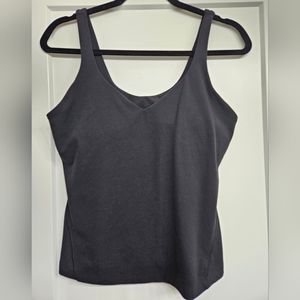 Lululemon Tank Top V Neck w/ Bra Pads, Black, Size 12.